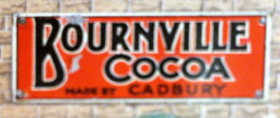 File:Bournville Cocoa, enamelled tinplate miniature poster.jpg