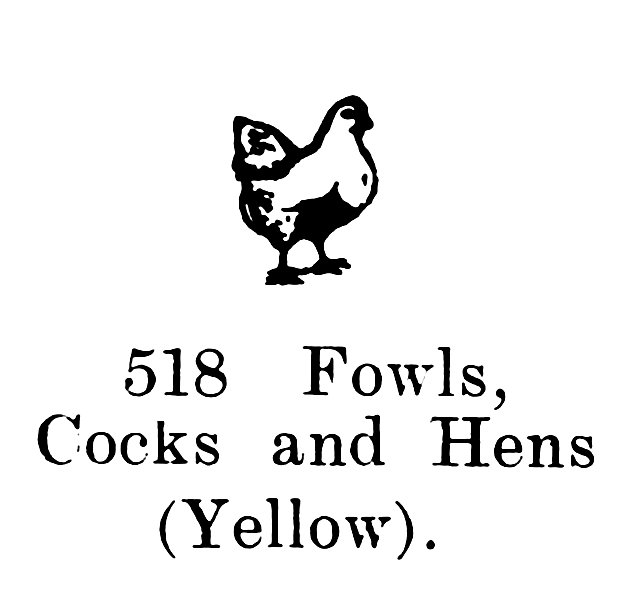 File:Fowls, Cocks and Hens (Yellow), Britains Farm 518 (BritCat 1940).jpg