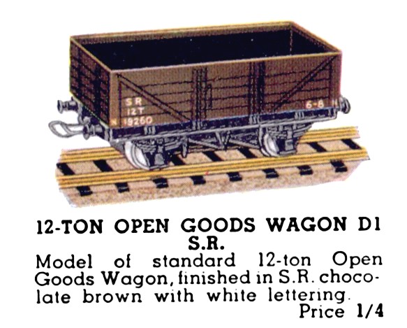 File:Open Goods Wagon 12-Ton SR, Hornby Dublo D1 (HBoT 1939).jpg