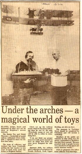 The model, visible in a local newspaper piece about the museum, in 1991