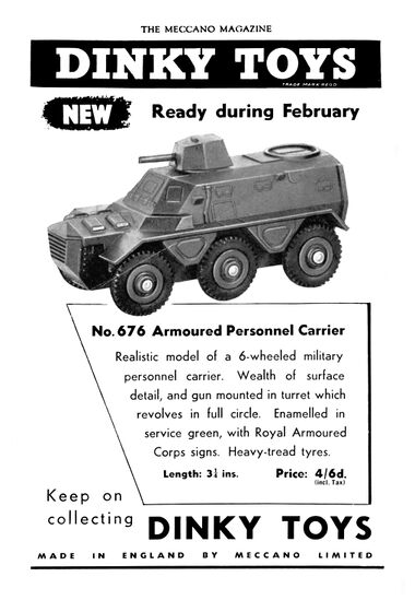 1955: "Launch" full-page advert, February 1955
