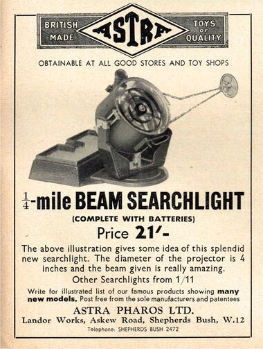 1939: Quarter-mile-beam searchlight