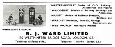 1956: B.J.Ward brands, trade advert