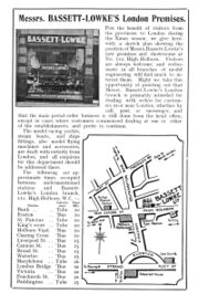 Advert with map and travelling instructions for number 112 High Holborn