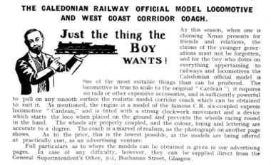 Bassett-Lowke Caledonian loco, promotional launch, 1910