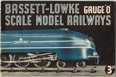 Contemporary Bassett-Lowke catalogue from around 1937/38. The same image was re-colorised to red and yellow for the version of the catalogue released in 1939