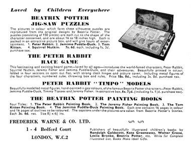 Beatrix Potter merchandising, 1956