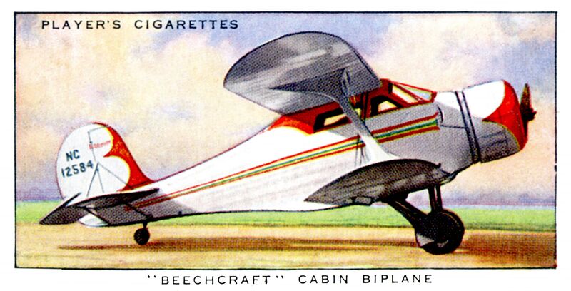 File:Beechcraft Cabin Biplane, Card No 30 (JPAeroplanes 1935).jpg