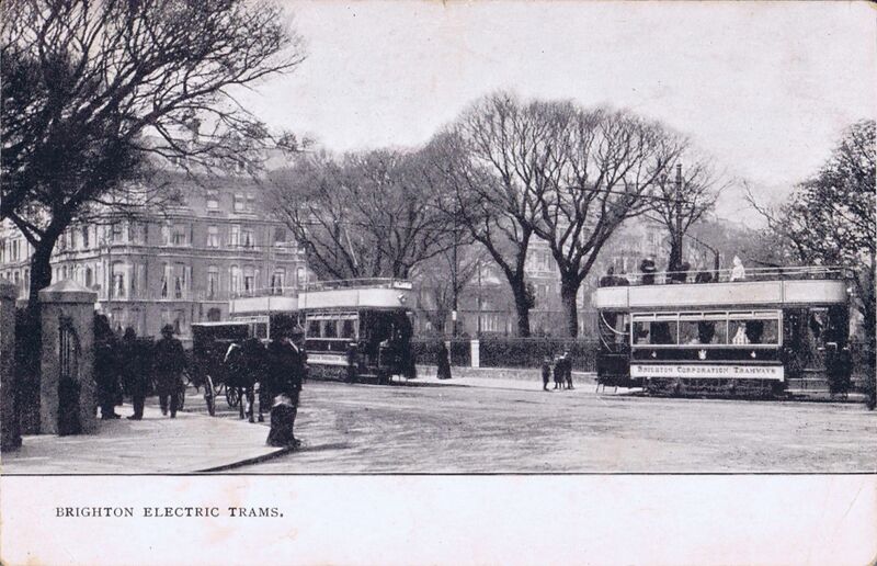 File:Brighton Electric Trams, postcard, Victoria Gardens.jpg