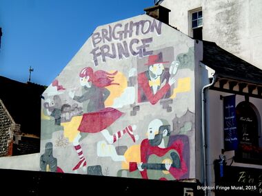 2015: Brighton Fringe Mural, Middle Street. This mural replaced the Alice Dreams mural