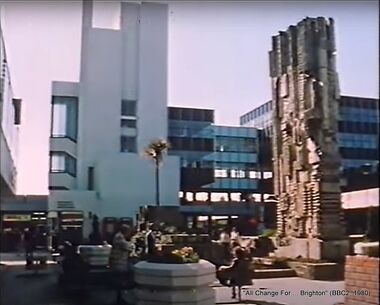 Large sculpture outside Brighton, Shopping Centre, before its redevelopment as Churchill Square