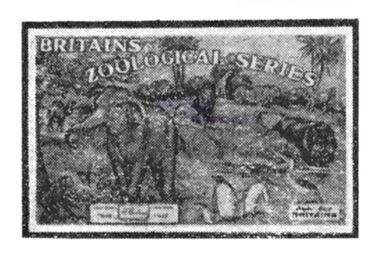 Retailer's promotional card for Britains Zoological Series (Britain's Zoo)