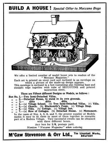 1927: "Build a House" advert, Meccano Magazine