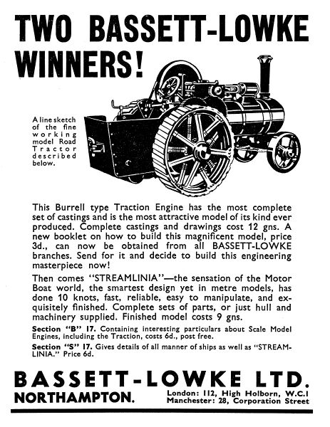 File:Burrell traction engine, Streamlinea motor boat, Bassett-Lowke (MM 1935-08).jpg