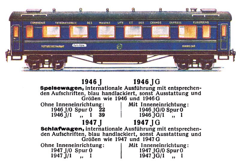 File:CIWL Speisewagen und Schlafwagen - Dining Car and Sleeping Car, Märklin 1946 1947 (MarklinCat 1931).jpg