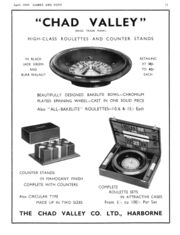 Chad Valley roulette sets, 1939 advert
