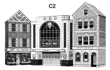Cinema, Post Office and Shop, low-relief models, Superquick C2