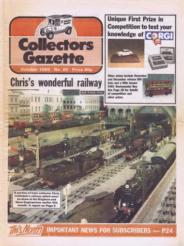 1989: The layout featured on the cover of Collectors Gazette, at the British Engineerium