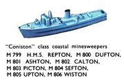 Coniston-Class Coastal Minesweepers, Minic Ships M799-806 (MinicShips 1960).jpg