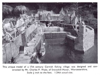 Model of a C17th Cornish fishing village, by Charles Paget Wade