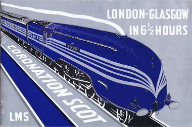 Advance publicity brochure for the train, printed for LMS in black, blue and silver ink (1937)