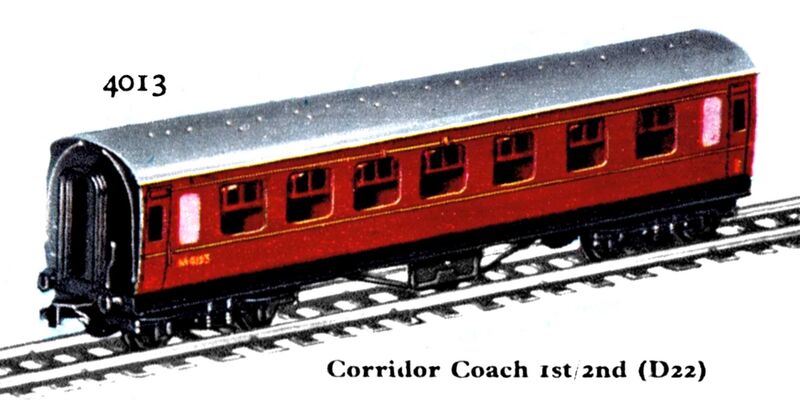 File:Corridor Coach 1st-2nd D22, Hornby Dublo 4013 (HDBoT 1959).jpg
