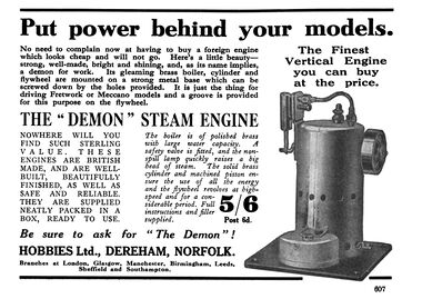 1930: The Hobbies "Demon" upright stationary engine