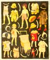 Early paper dolls cut-out sheet, black background, unidentified, 01.jpg