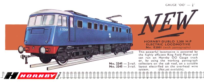 File:Electric Pantograph 3300hp Locomotive, Advert 'NEW', Hornby-Dublo 2245 3245 (DubloCat 1963).jpg
