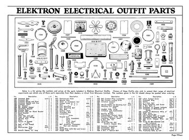 ~1934: Meccano Elektron parts list