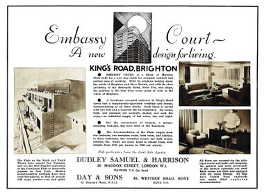 1935: "Embassy Court – A new design for living", flat details