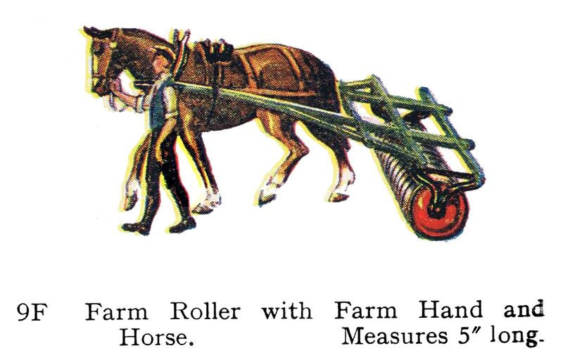File:Farm Roller with Farm Hand and Horse, Britains Farm 9F (Britains 1958).jpg
