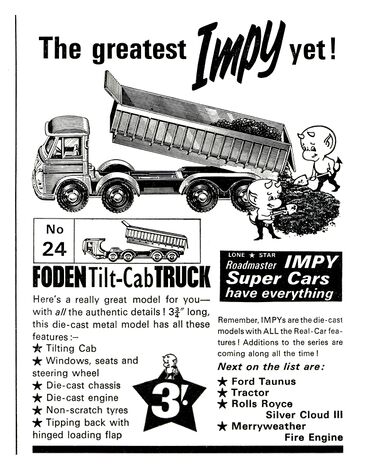 1967: Impy Toys Foden tilt-cab truck