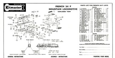 French "Mountain" Locomotive 241P, Kit No.23, exploded view