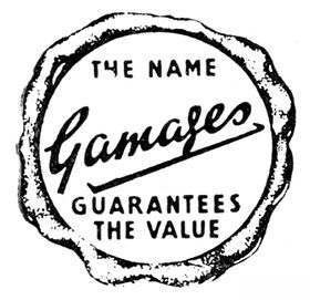 Gamages "seal" graphic