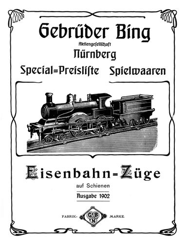 Gebruder Bing (Nurnburg), GBN 1902 catalogue page with Art Nouveau decoration