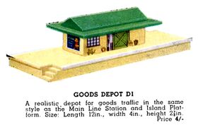 Dublo Goods Dept D1, colour illustration from the 1939 Hornby Book of Trains
