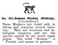 Guernon Monkey (Walking), Britains Zoo No921 (BritCat 1940).jpg