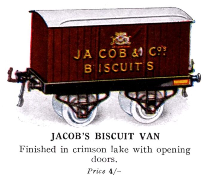 File:Hornby Jacob's Biscuit Van (1925 HBoT).jpg