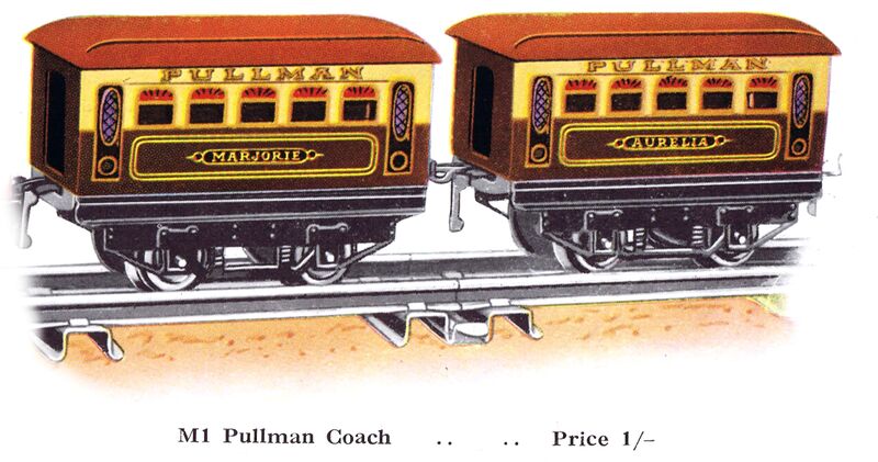 File:Hornby M1 Pullman Coaches, Marjorie, Aurelia (HBoT 1930).jpg