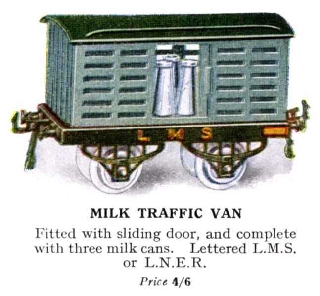 File:Hornby Milk Traffic Van (1925 HBoT).jpg