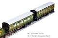 Hornby No2 Corridor Coach, Corridor Composite Coach, SR, green (HBoT 1938).jpg