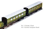 Hornby No2 Corridor Coach, Corridor Composite Coach, SR, green (HBoT 1938).jpg