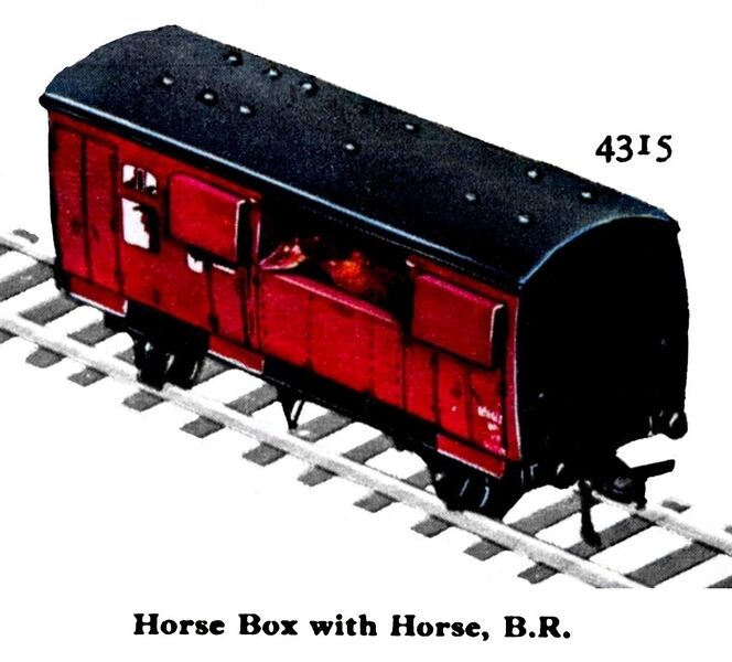 File:Horse Box with Horse BR, Hornby Dublo 4315 (HDBoT 1959).jpg