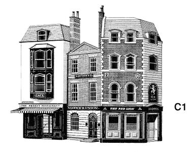 Hotel, Offices and Restaurant, low-relief models, Superquick C1
