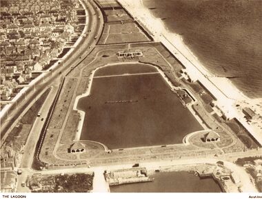 1936: Aerial view of Hove Lagoon