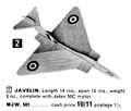 Javelin aeroplane, Jetex (Hobbies 1967).jpg