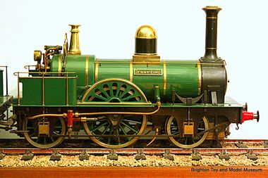 Bill Hinchley's steam-powered model of the "Jenny". This is the later configuration, with the wooden cladding and dome fluting replaced.