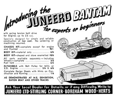 1949: Advert for Juneero "Bantam" car kits
