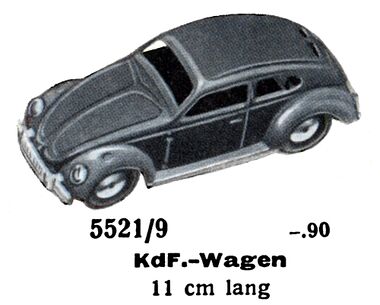 1939: KdF-Wagen, the pre-war version of what would later become the Volkswagen Beetle, 5521/9